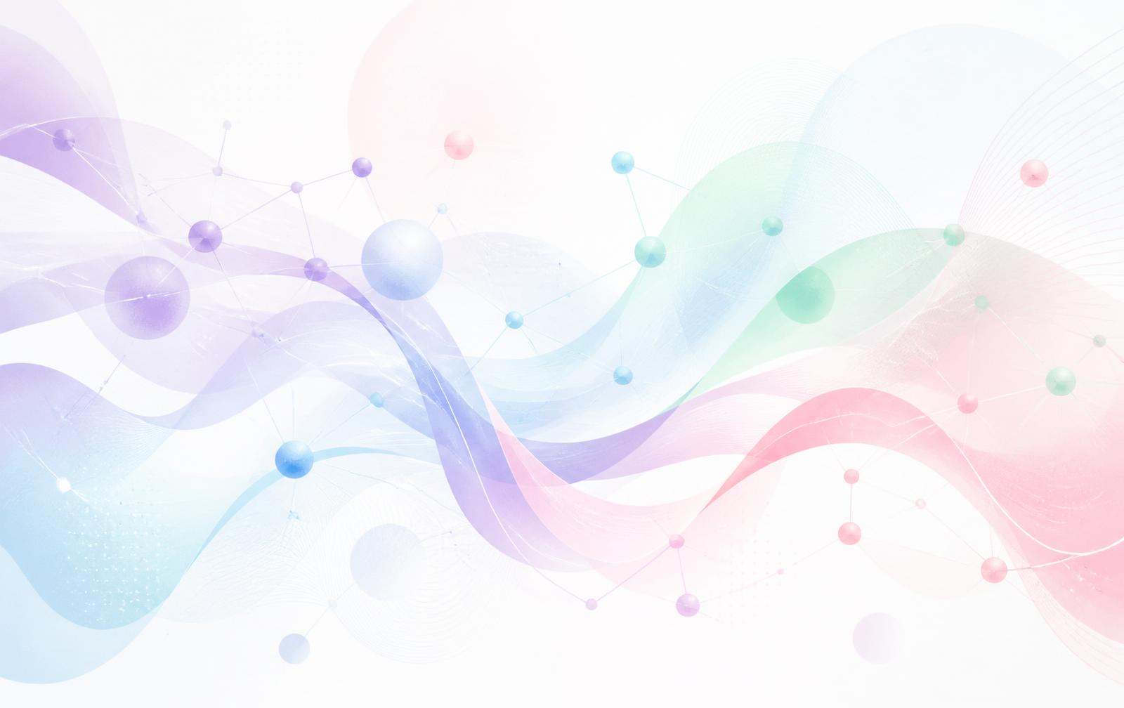 Flowing pastel diagram of connected business systems